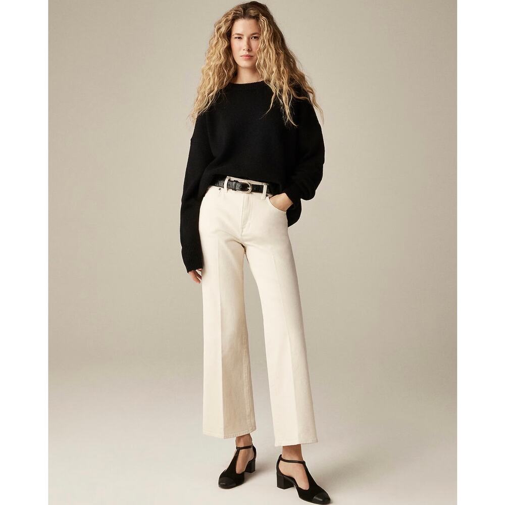 J. Crew Charley Kickout Cropped Jean in super-stretch Ecru Wash NWT size 25